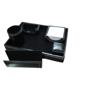 PU Leather Tabletop Desktop Organizer – 6-in-1 Combo Set for Office, Home Table